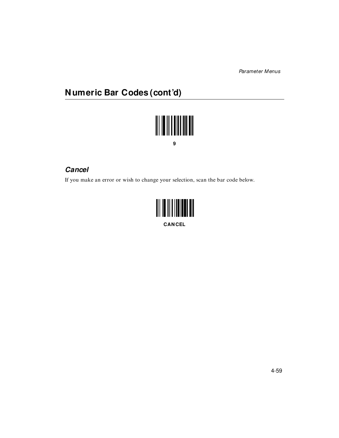 Symbol Technologies LS 2106 manual Cancel 