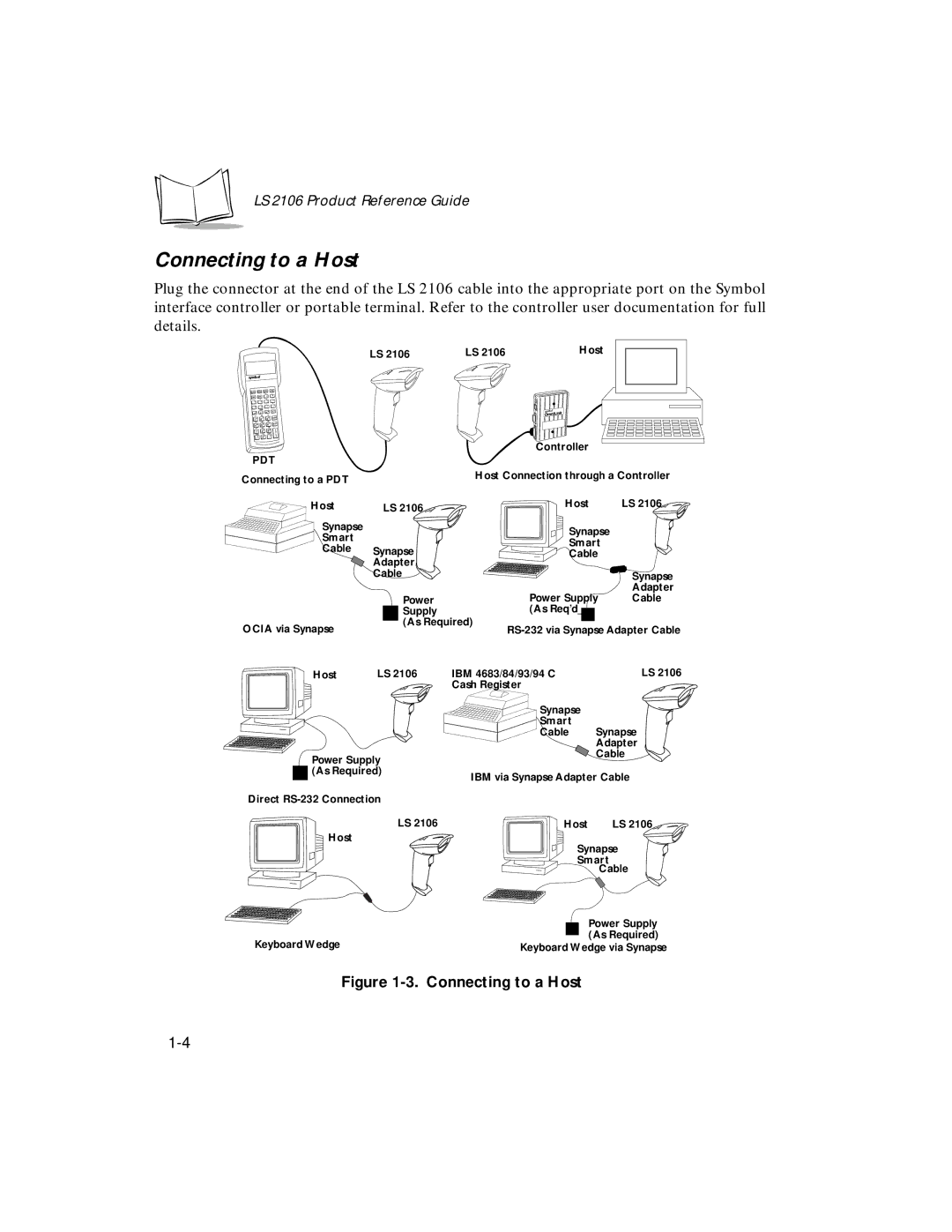 Symbol Technologies LS 2106 manual Connecting to a Host 