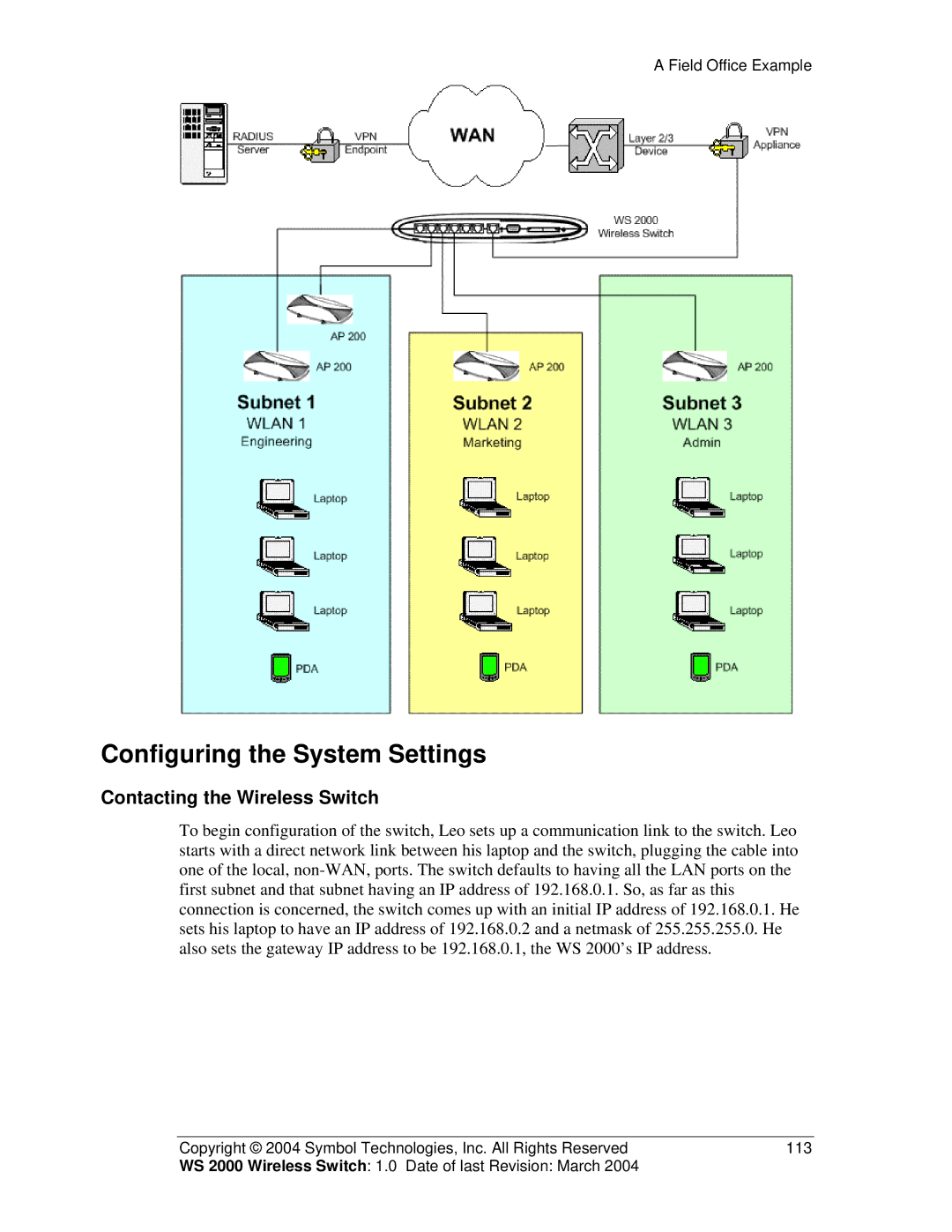 Symbol Technologies WS 2000 manual Configuring the System Settings 