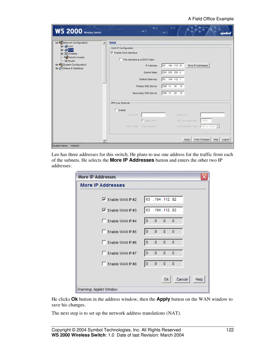 Symbol Technologies WS 2000 manual Field Office Example 