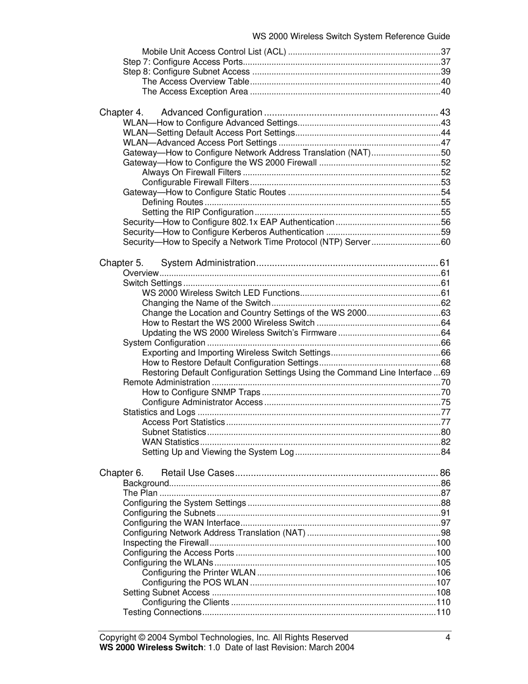 Symbol Technologies WS 2000 manual Chapter Advanced Configuration 