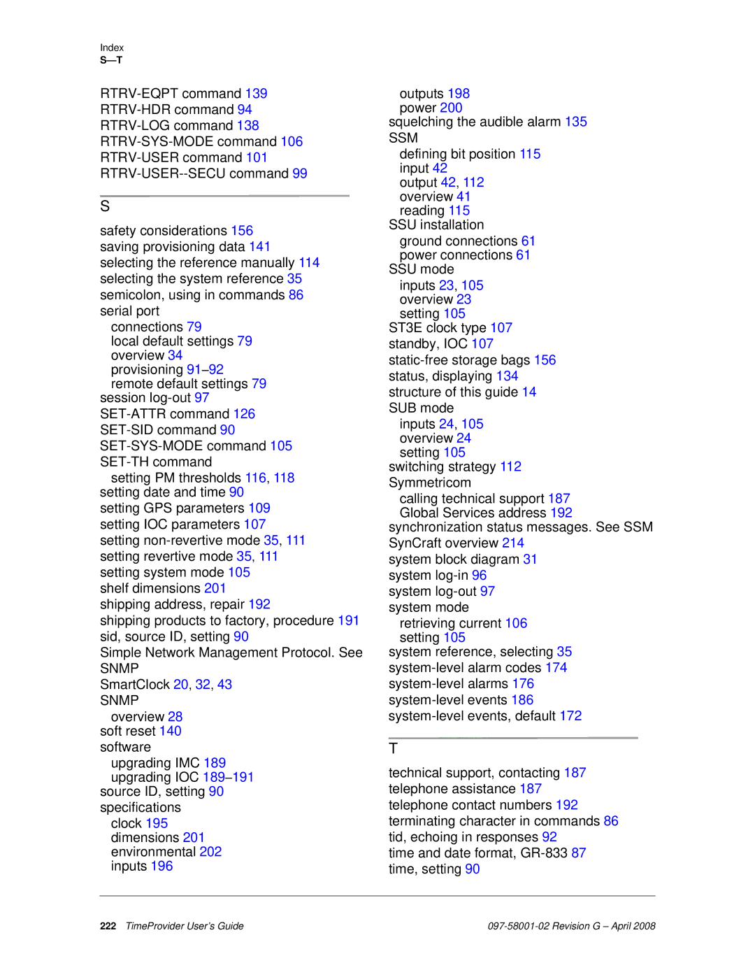 Symmetricom 1100, 1000 manual Snmp 