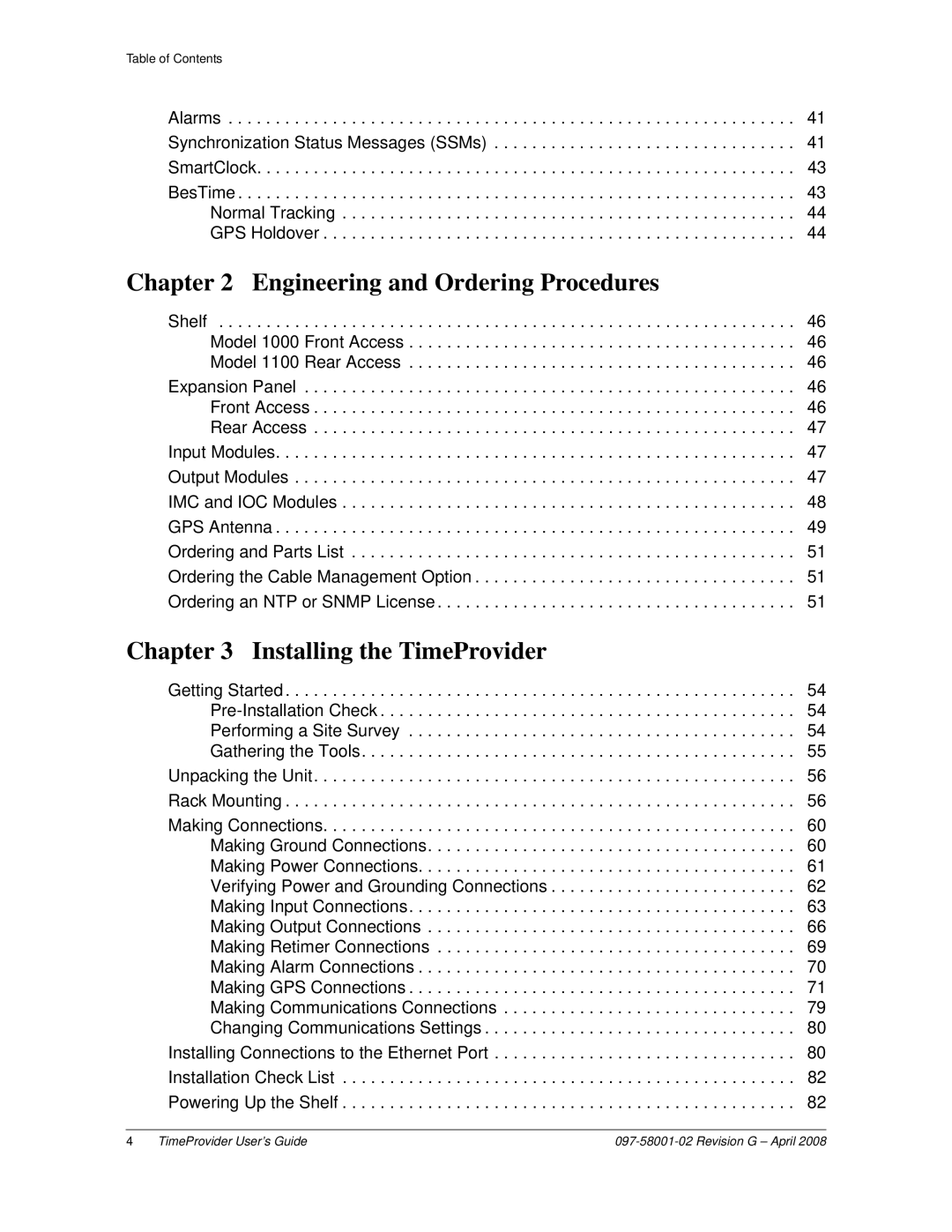 Symmetricom 1100, 1000 manual Engineering and Ordering Procedures 