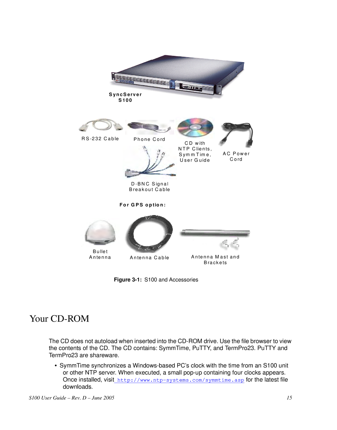 Symmetricom S100 manual Your CD-ROM, N c S e rv e r 