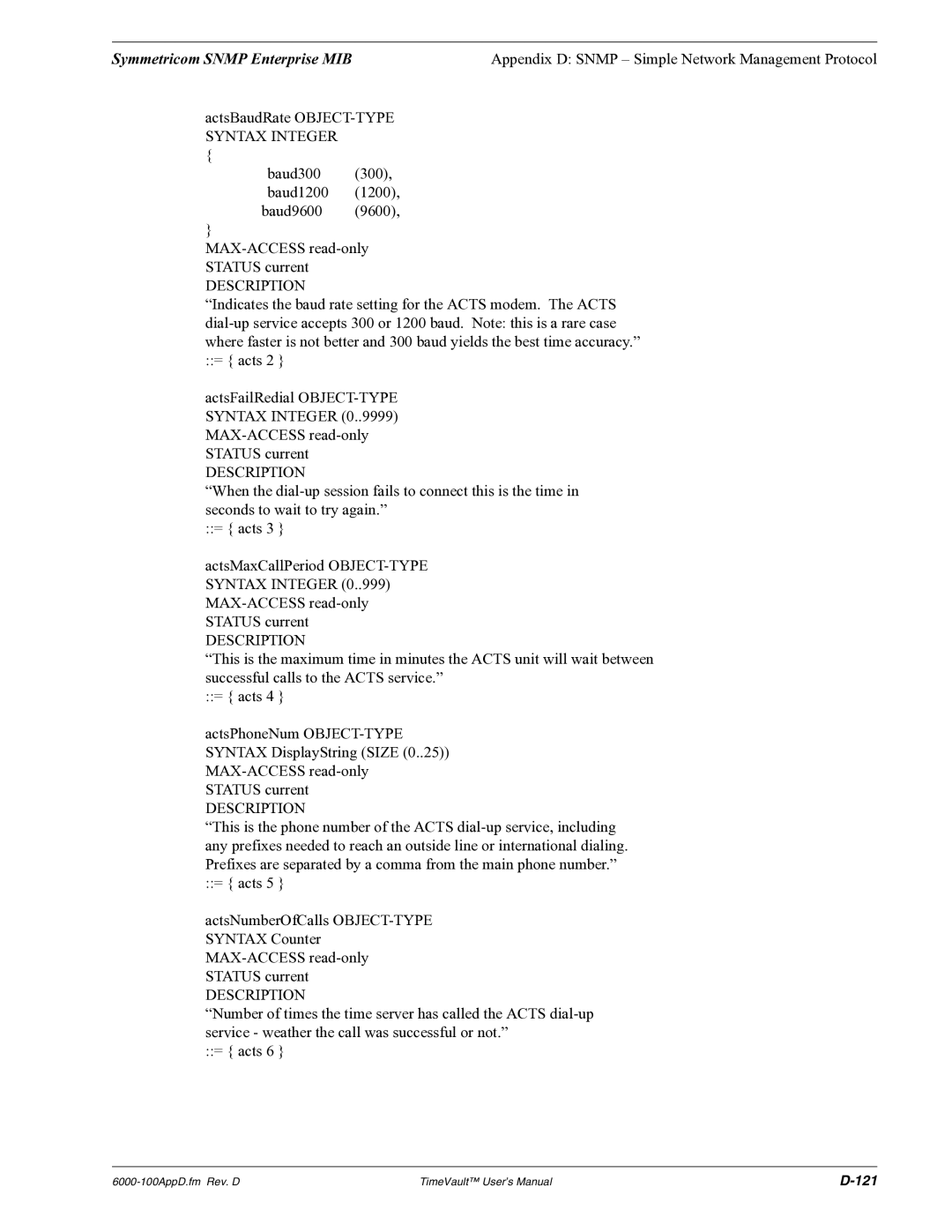 Symmetricom Time Server user manual 121 