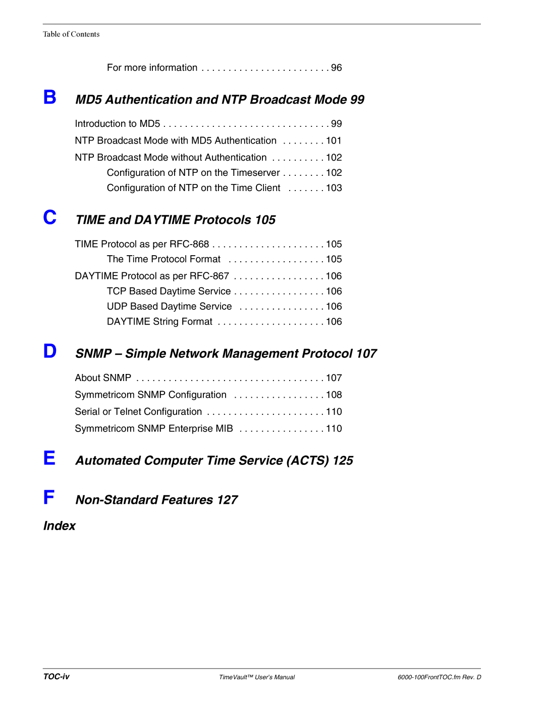 Symmetricom Time Server user manual MD5 Authentication and NTP Broadcast Mode 