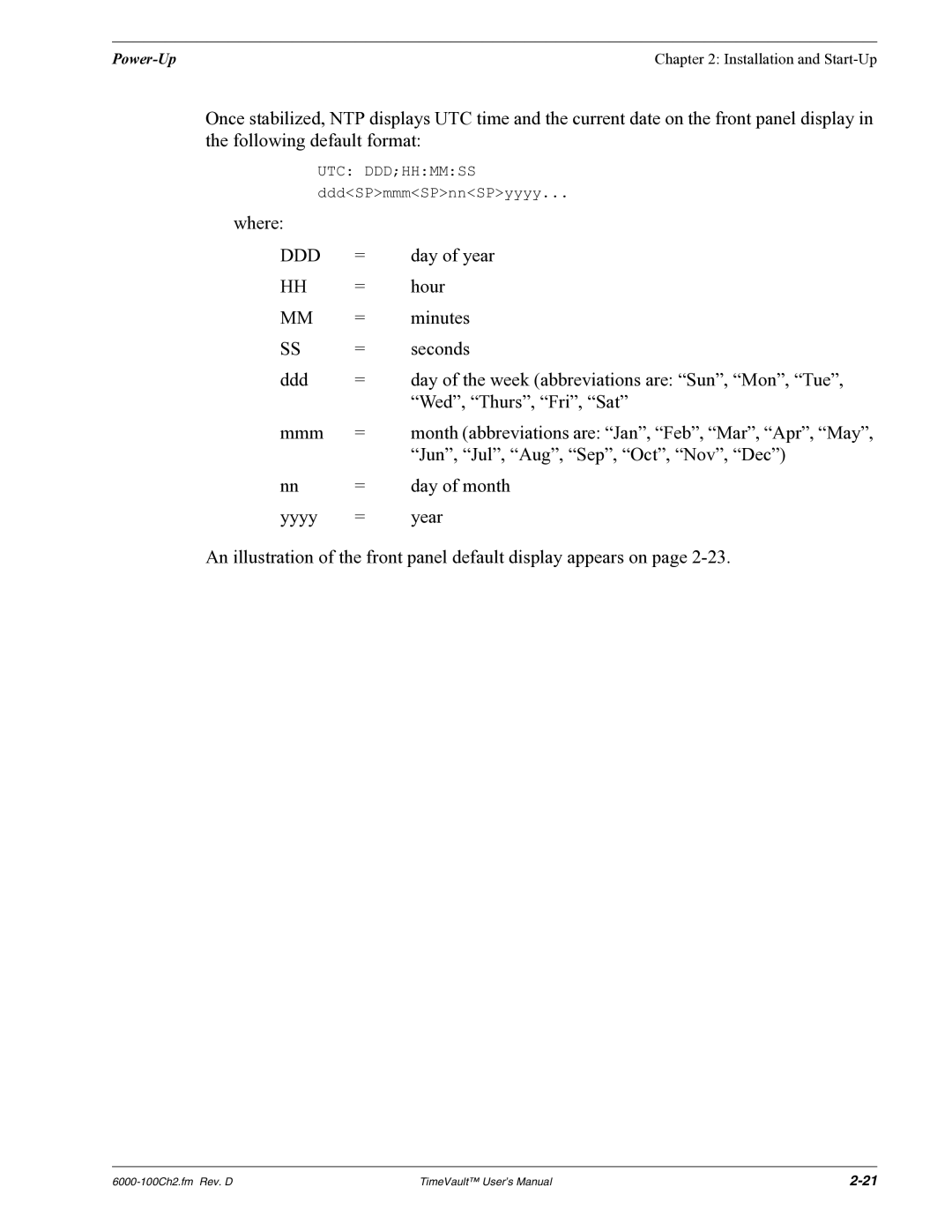 Symmetricom Time Server user manual Ddd 