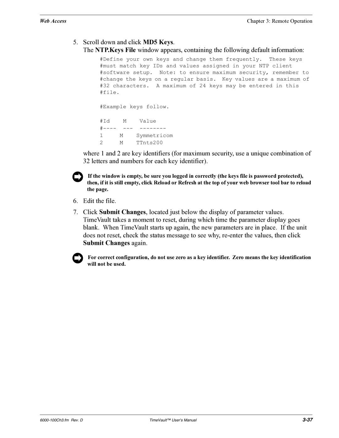 Symmetricom Time Server user manual Web Access Remote Operation 