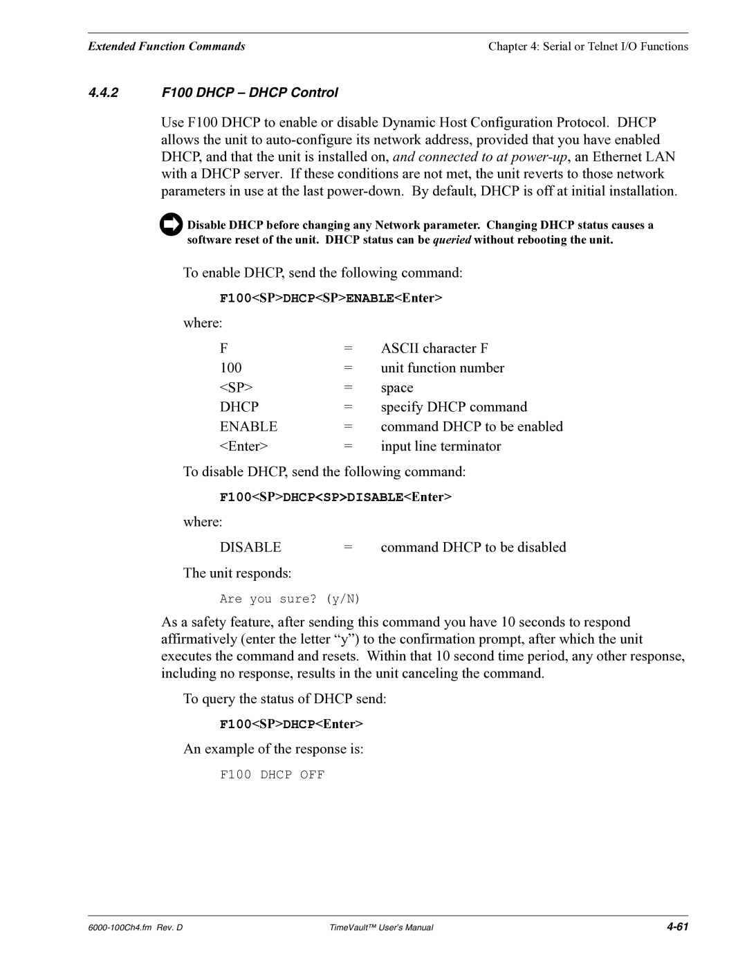 Symmetricom Time Server user manual Enable, Disable 