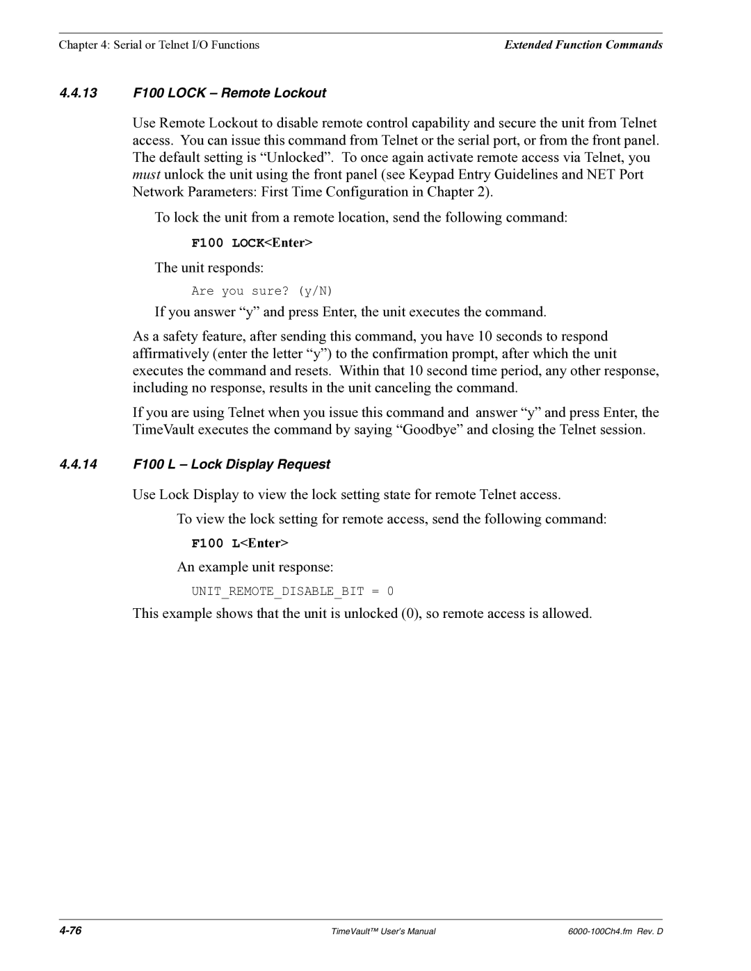 Symmetricom Time Server user manual An example unit response 