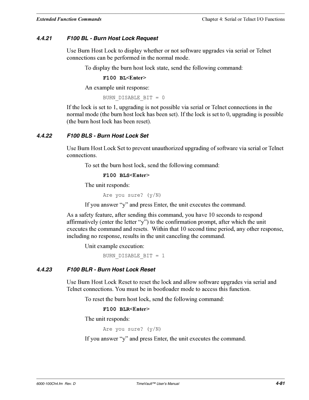 Symmetricom Time Server user manual F100 BLEnter 