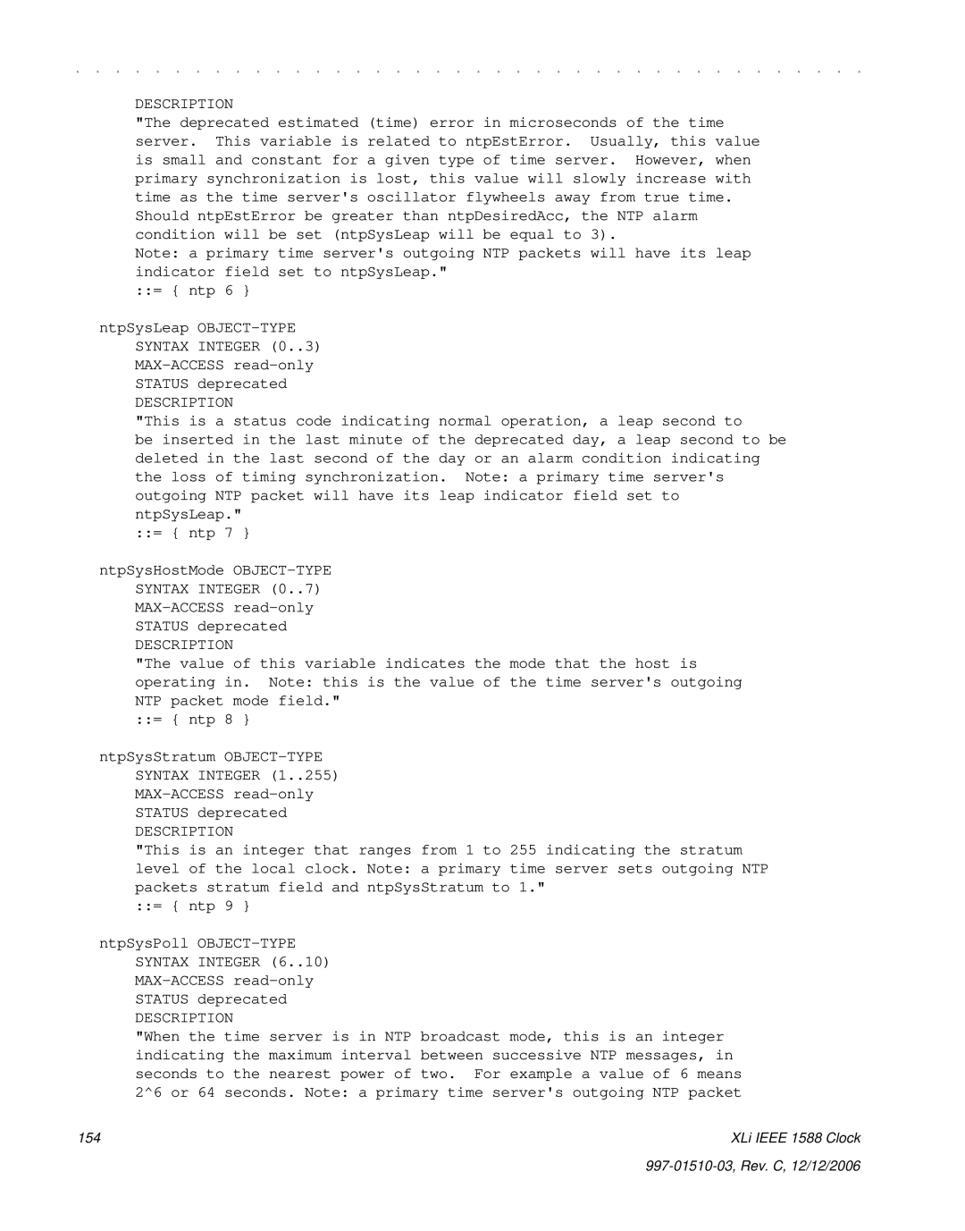 Symmetricom XLi IEEE 1588 manual XLi Ieee 1588 Clock 