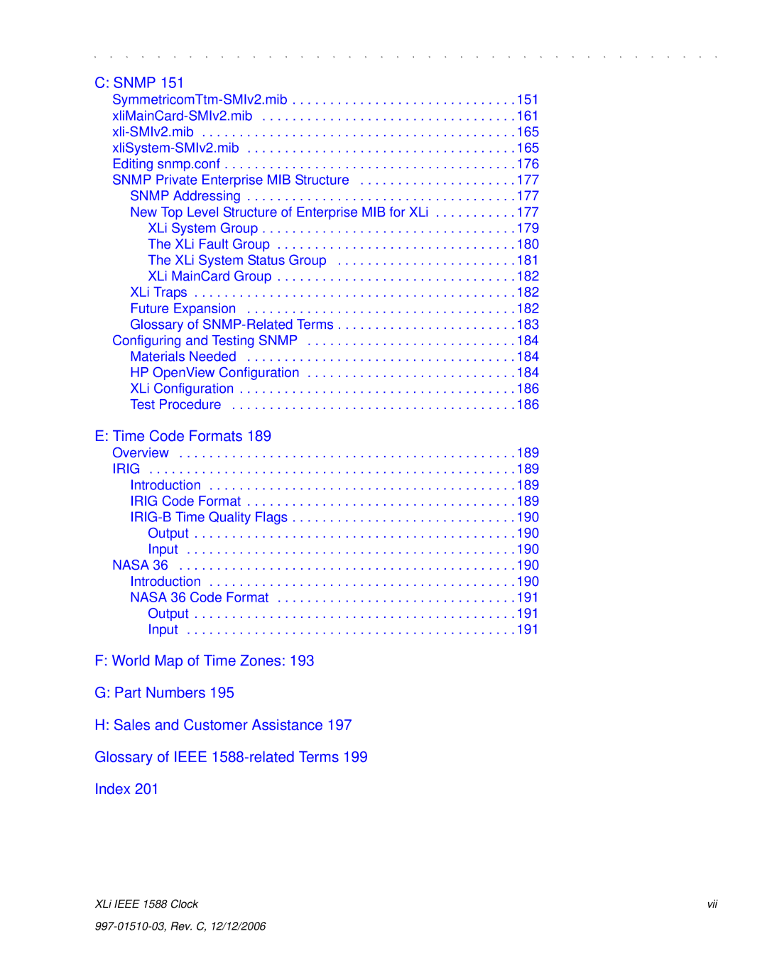 Symmetricom XLi IEEE 1588 manual Snmp 