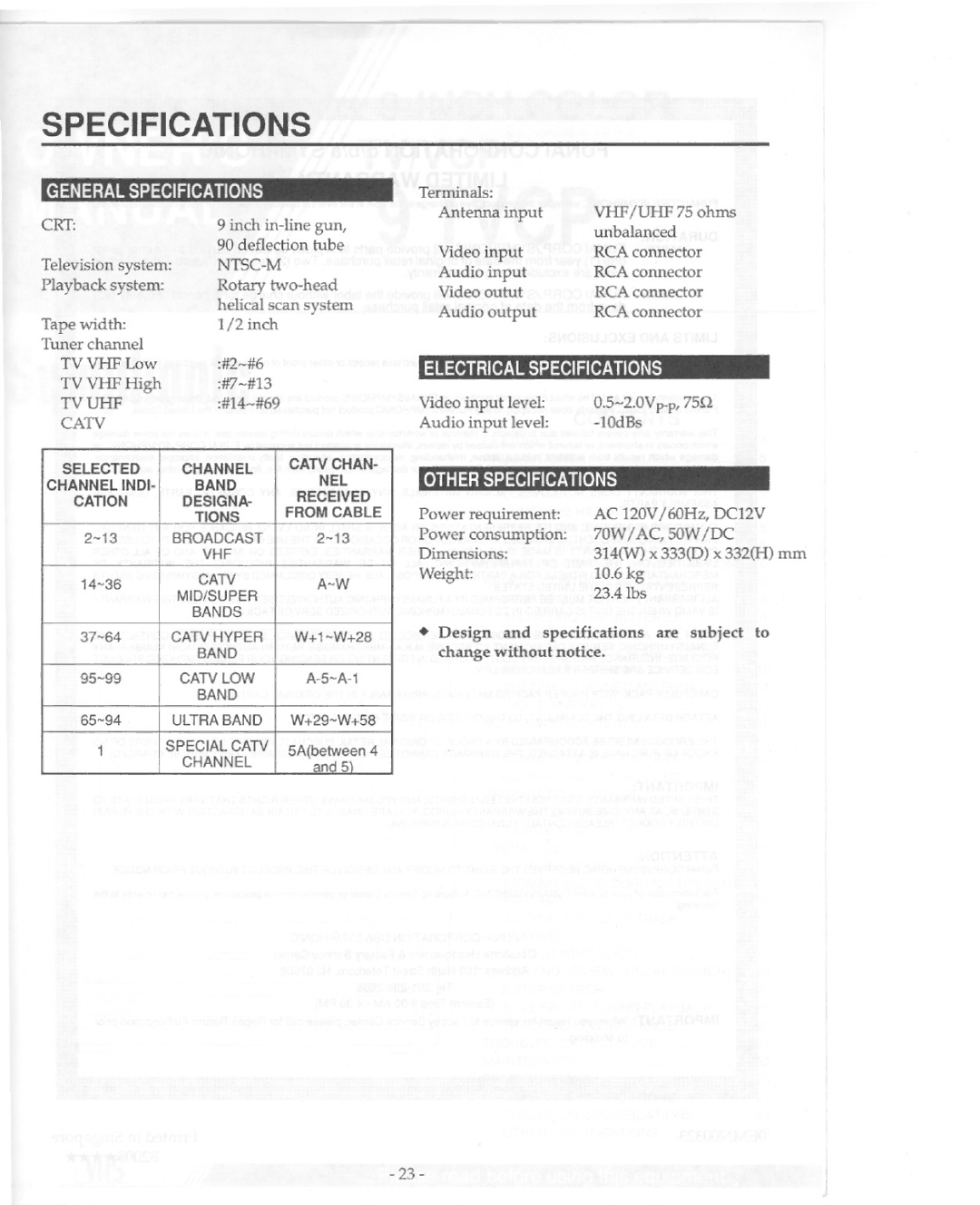 Symphonic 9 TVCP manual 