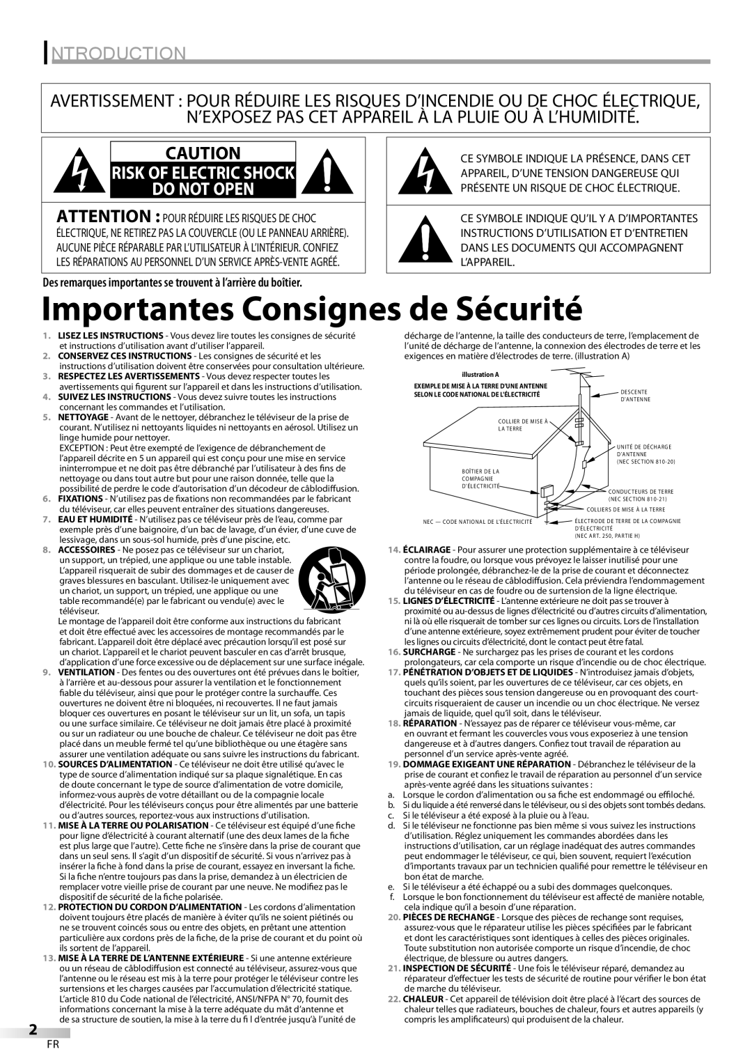 Symphonic CLC200YM8 owner manual Importantes Consignes de Sécurité 