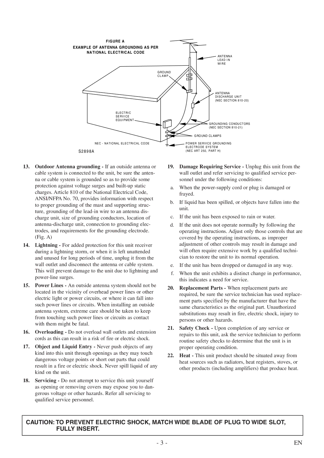 Symphonic CSC313E owner manual S2 8 9 8 a 