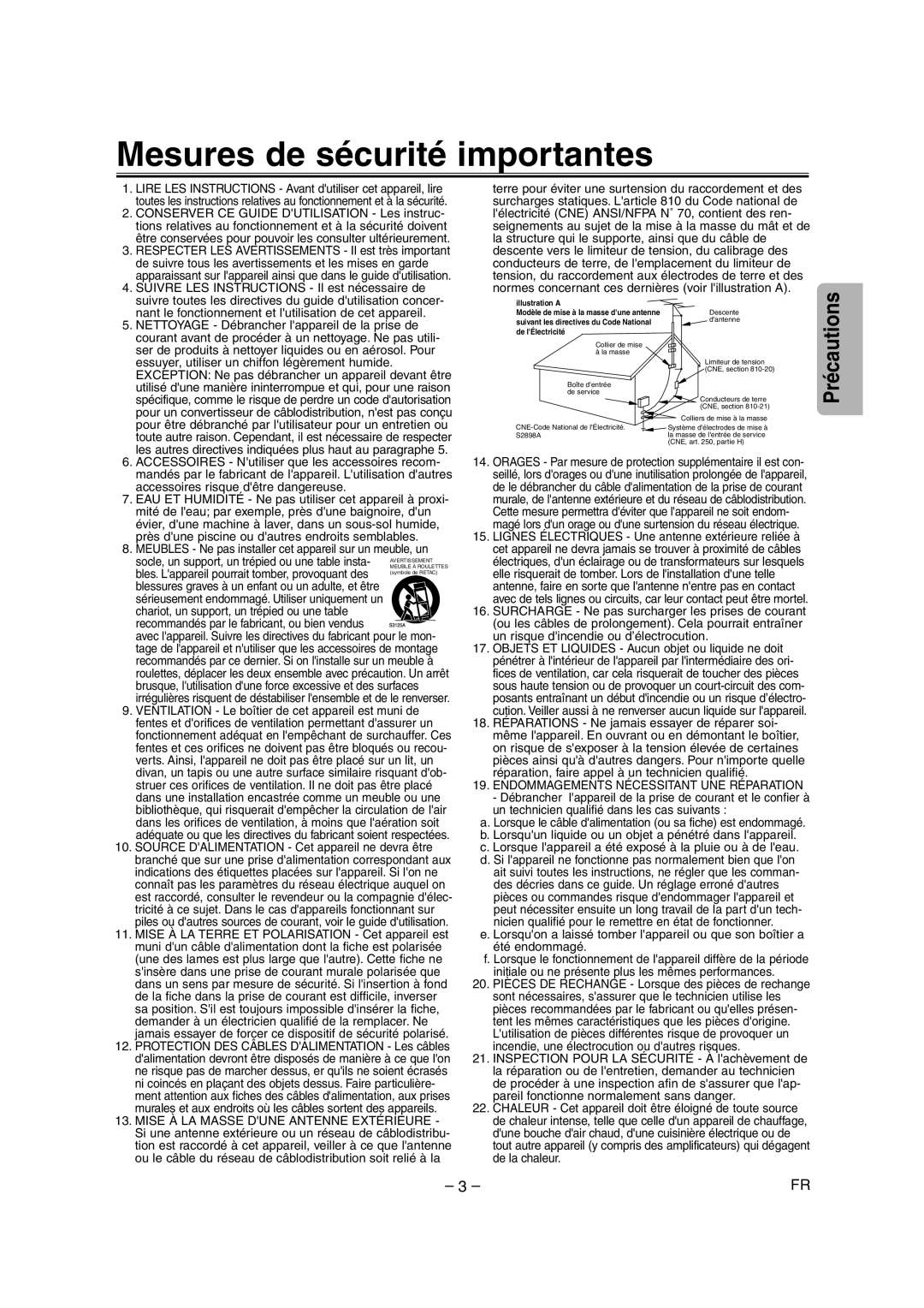 Symphonic CSDV840E Conserver CE Guide Dutilisation Les instruc, Tions relatives au fonctionnement et à la sécurité doivent 