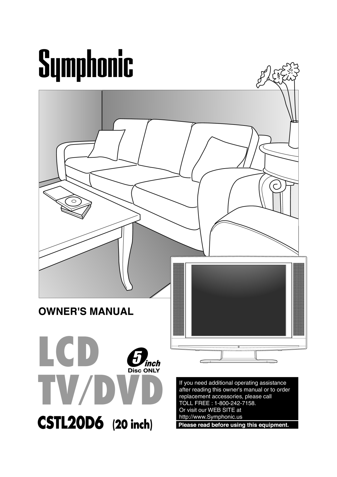 Symphonic owner manual CSTL20D6 20 inch 