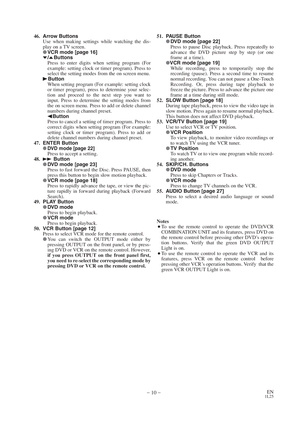 Symphonic CWF803 owner manual Press to accept a setting, Press to select VCR mode for the remote control 