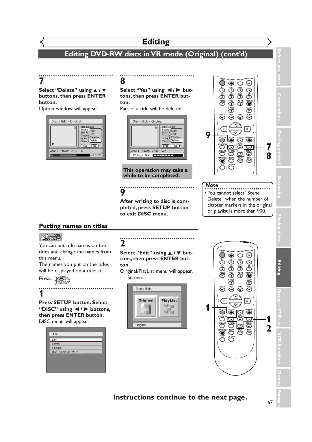 Symphonic CWR20V4 owner manual Select Delete using K / L buttons, then press Enter button 