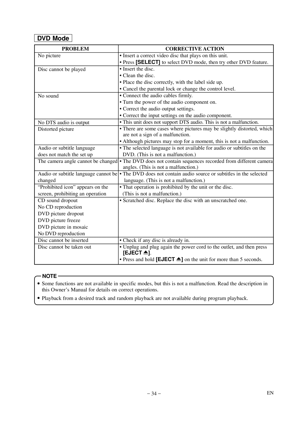 Symphonic LCD TV/DVD owner manual DVD Mode, Eject a 