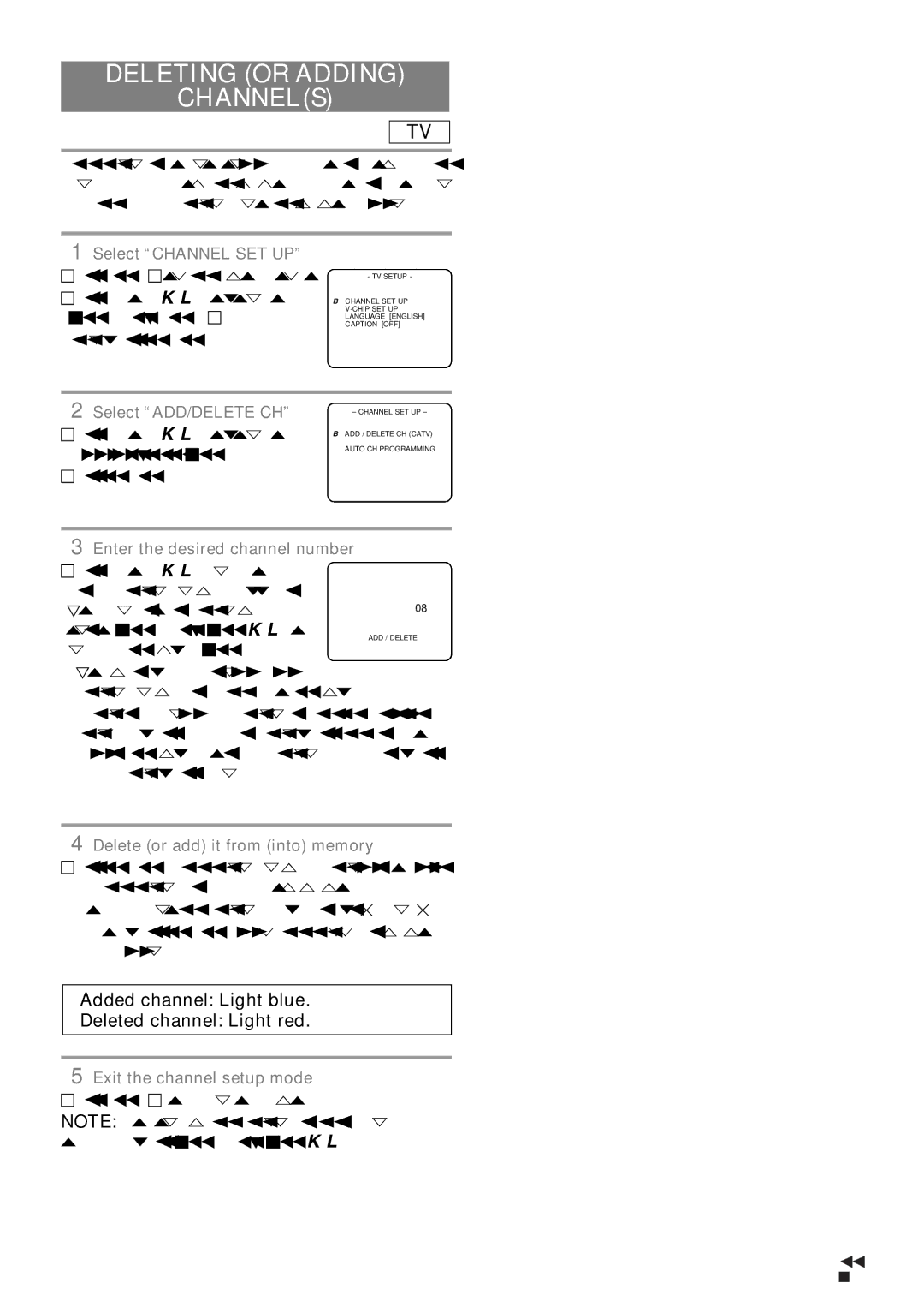 Symphonic MSD513E owner manual Deleting or Adding Channels 