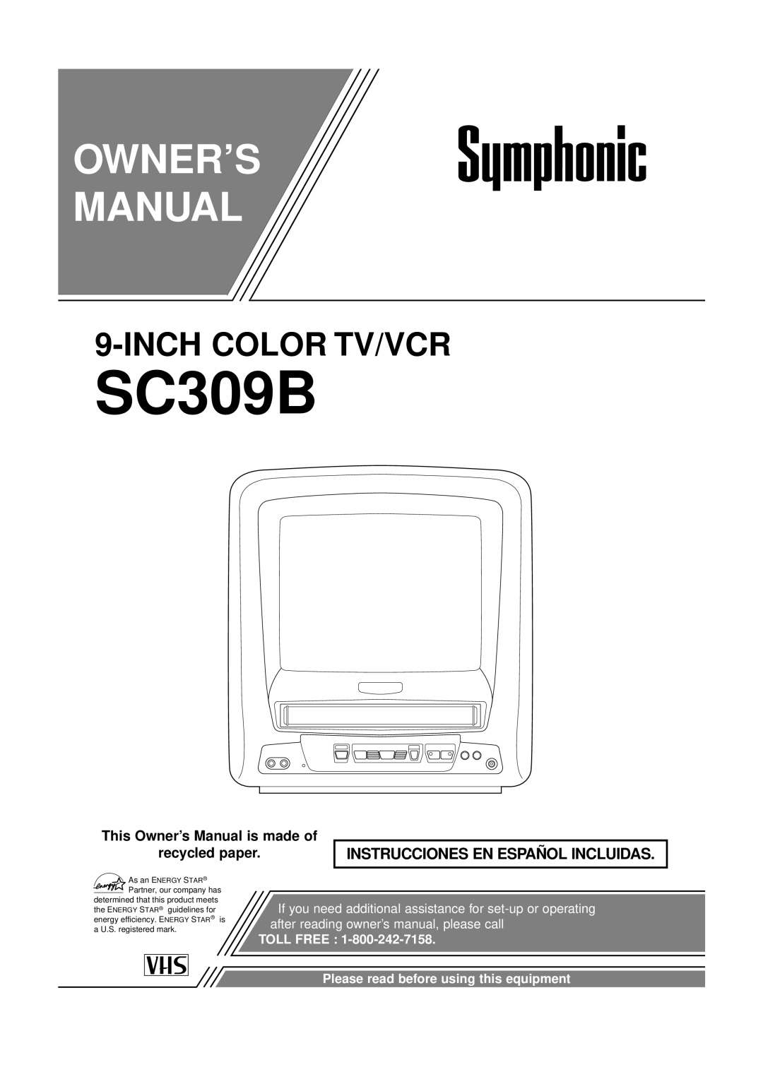 Symphonic SC309B owner manual 