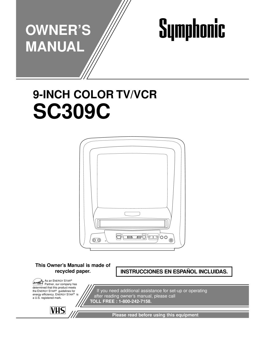 Symphonic SC309C owner manual 