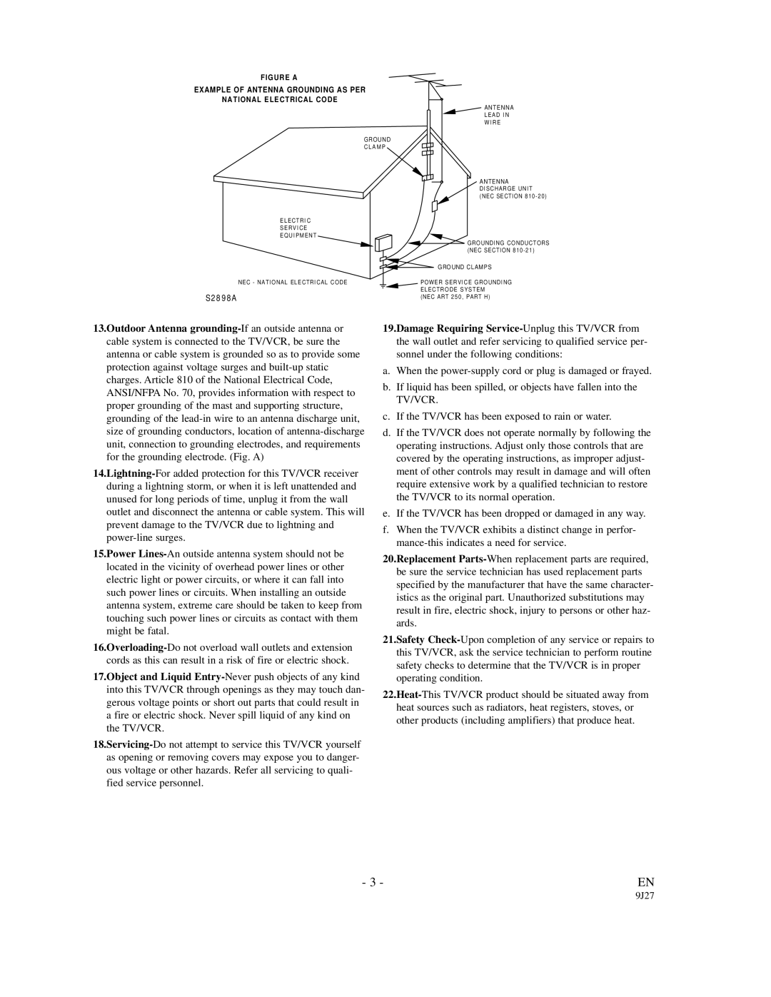 Symphonic SC309C owner manual S2 8 9 8 a 