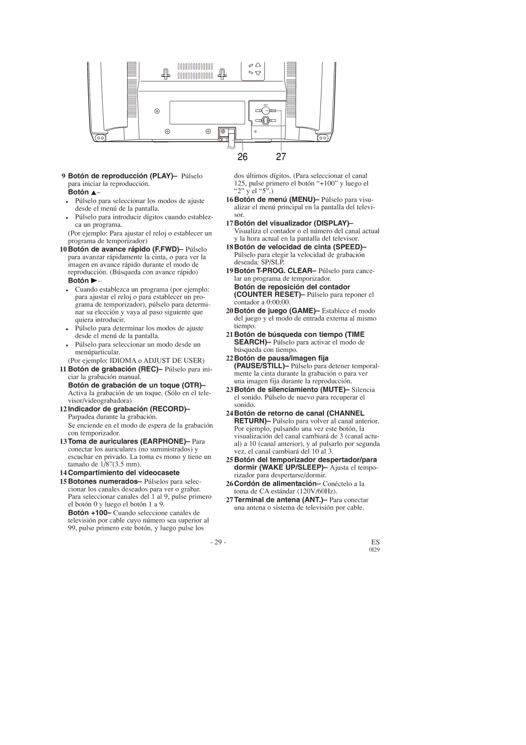 Symphonic SC313D, SC319D owner manual Botón K 