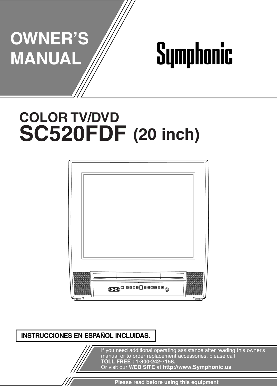 Symphonic owner manual SC520FDF 20 inch 