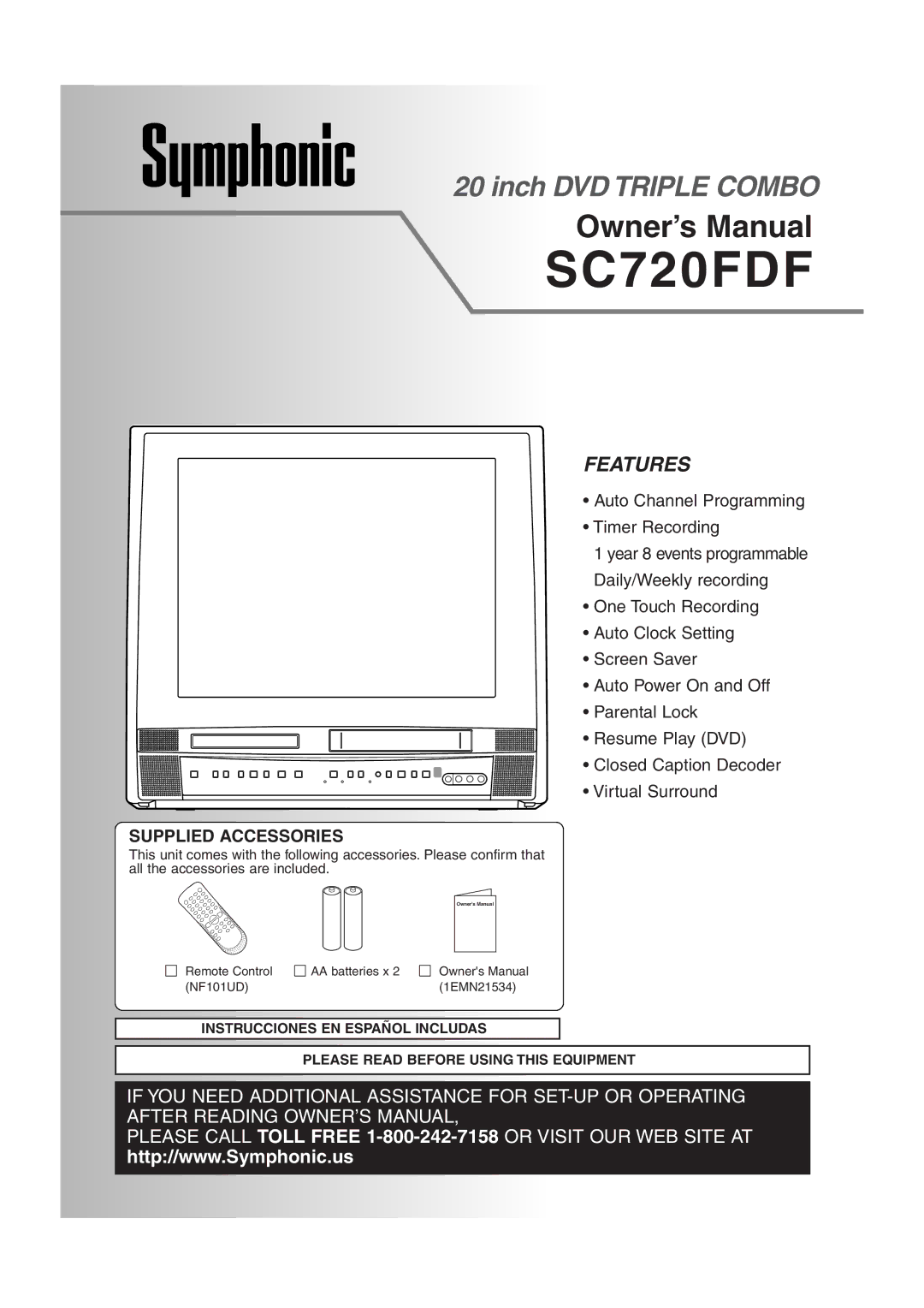 Symphonic SC720FDF owner manual 