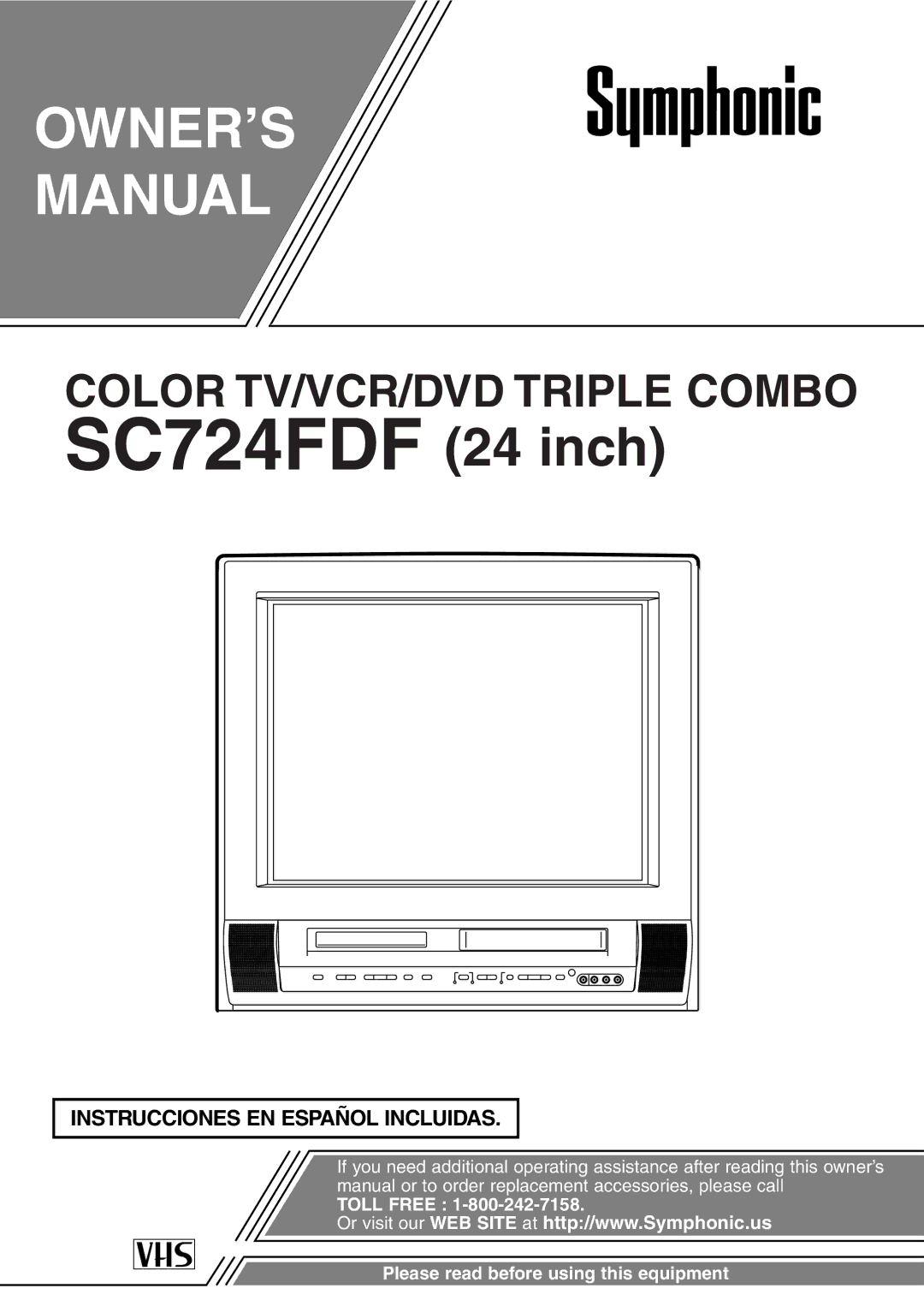 Symphonic owner manual SC724FDF 24 inch 