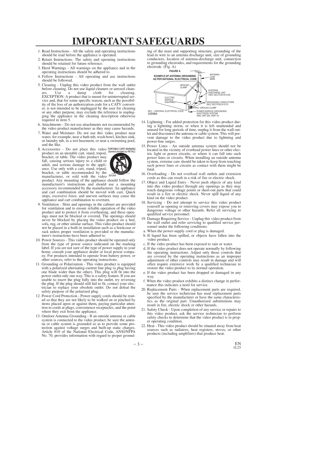 Symphonic SD7S3 owner manual Important Safeguards 