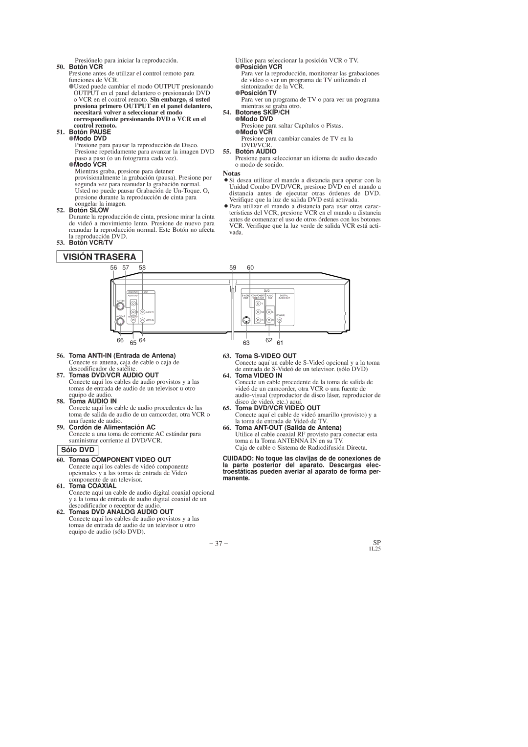 Symphonic SD7S3 owner manual Notas, Sólo DVD 