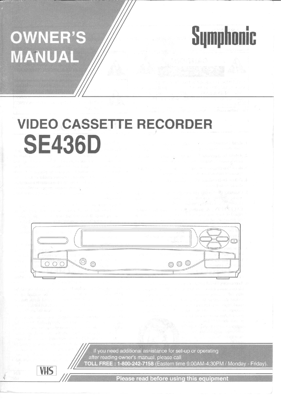 Symphonic SE436D manual 