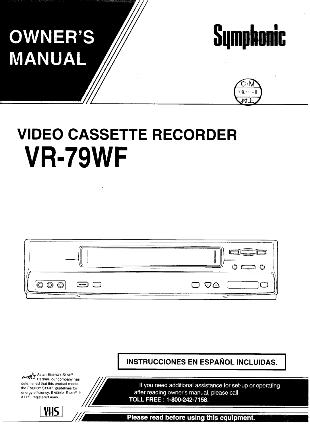 Symphonic VR-79WF manual 