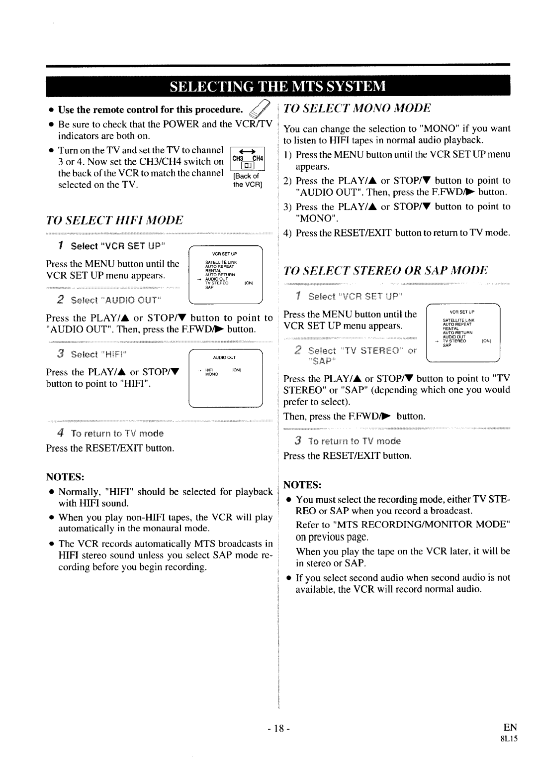 Symphonic VR-79WF manual 