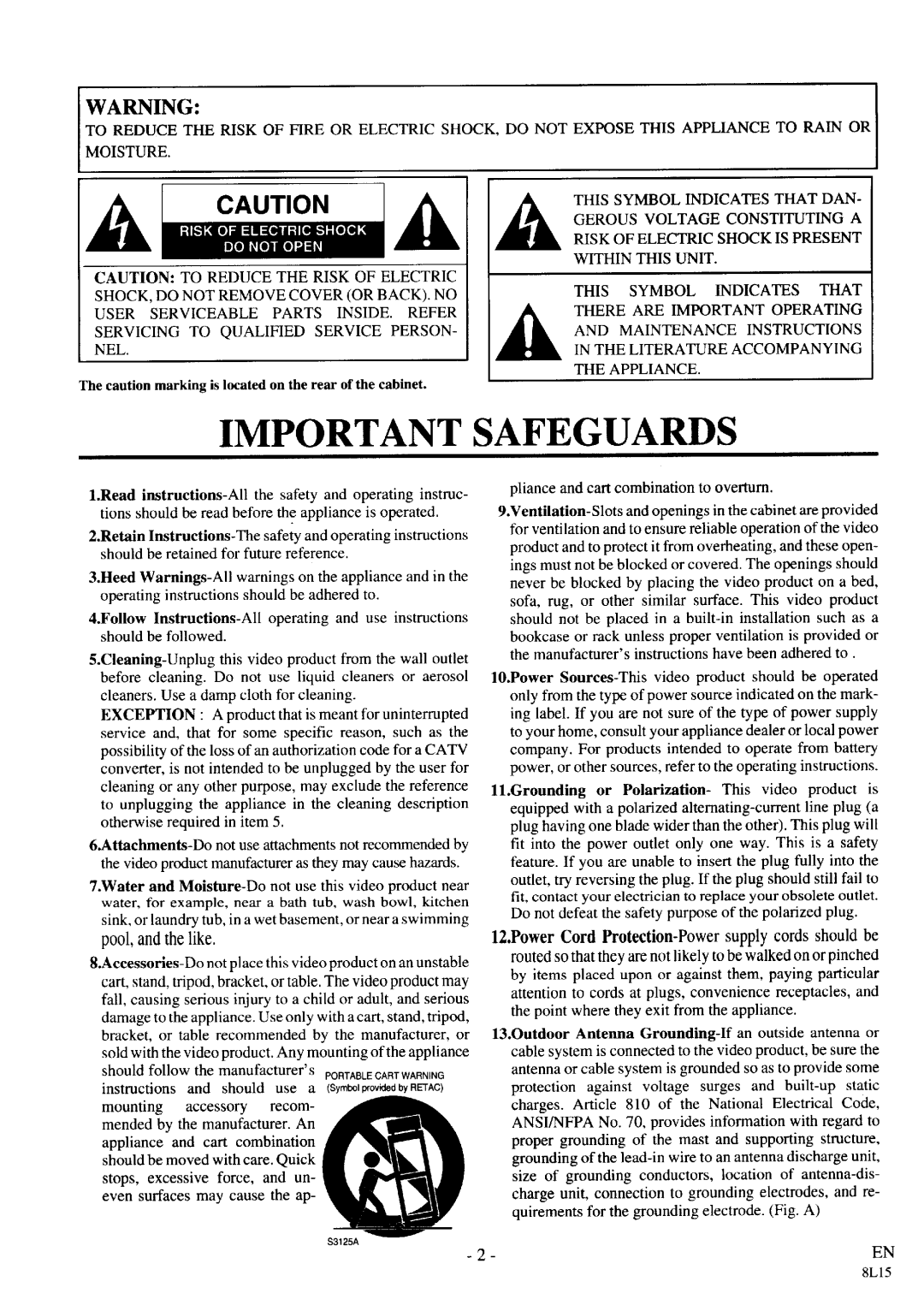 Symphonic VR-79WF manual 