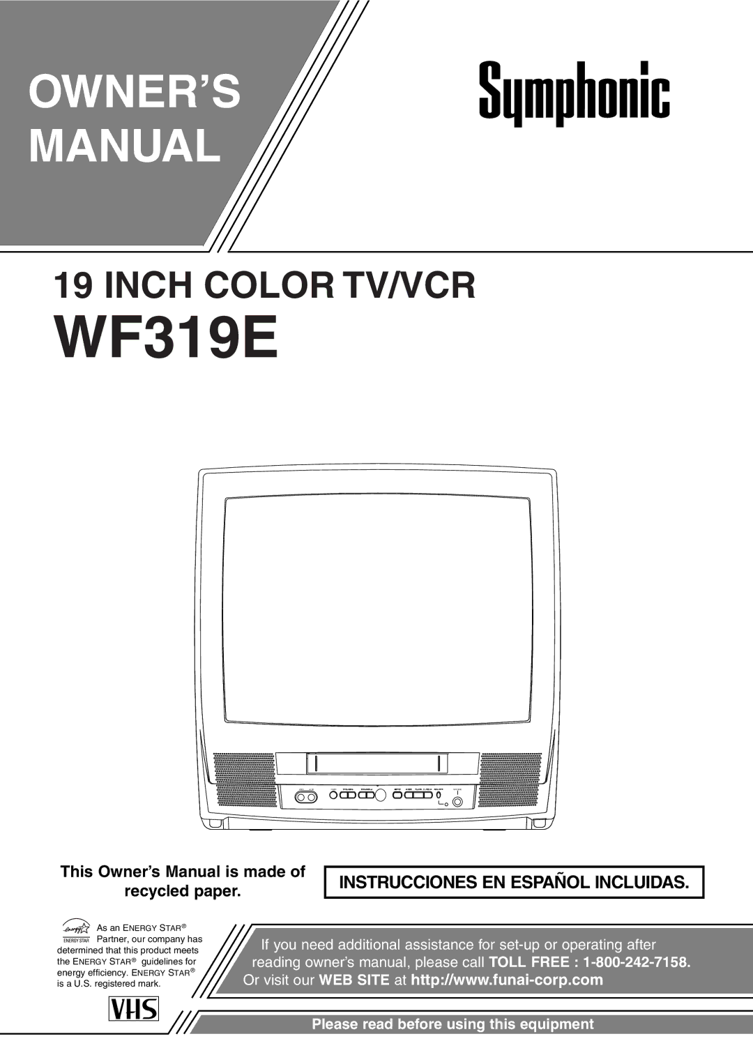 Symphonic WF319E owner manual 