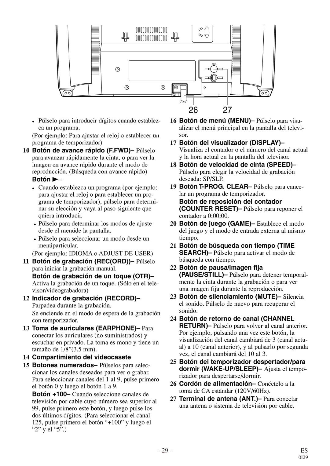 Symphonic WF319E owner manual Botón de grabación de un toque OTR 