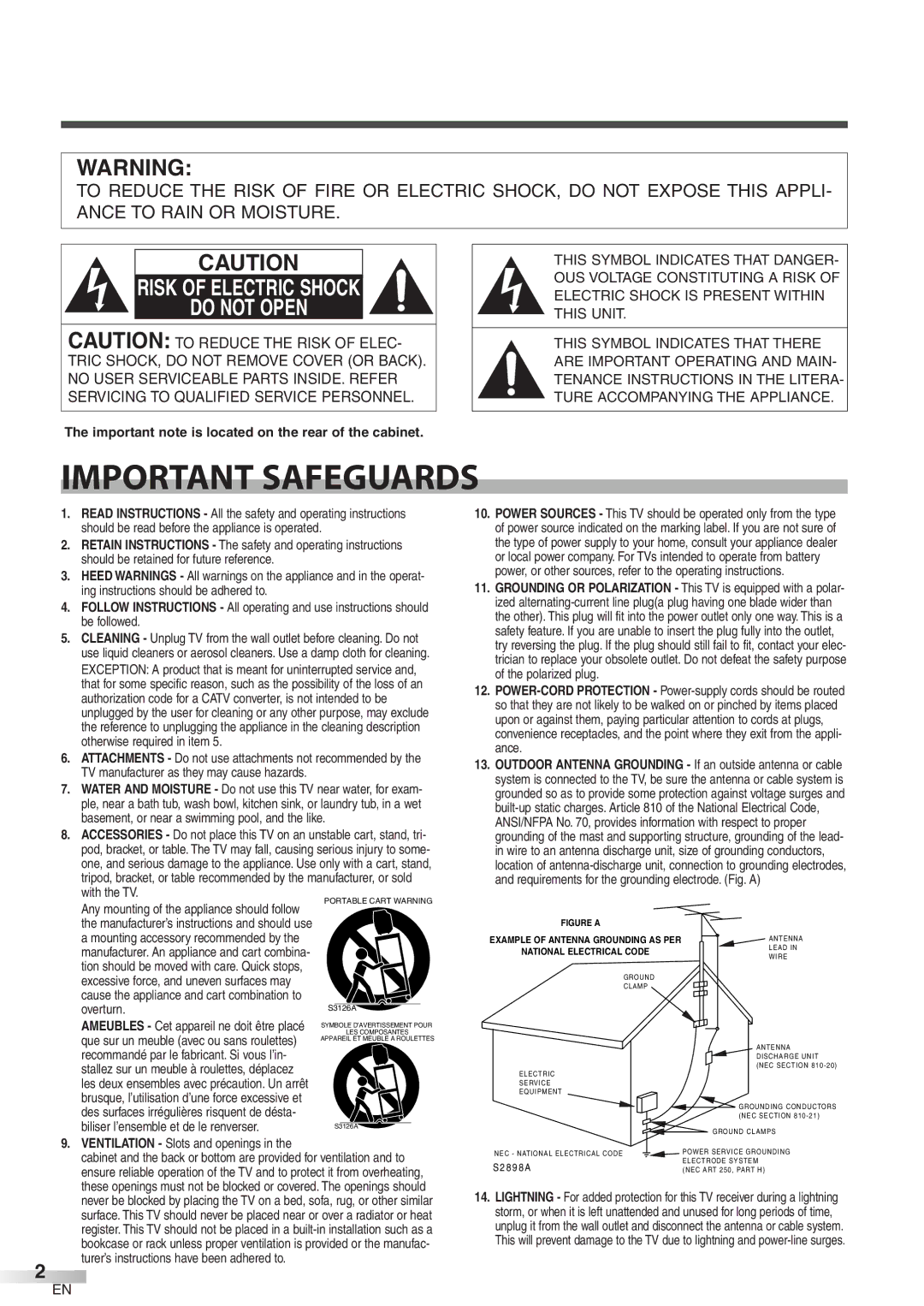 Symphonic WF32L6 owner manual Important Safeguards 