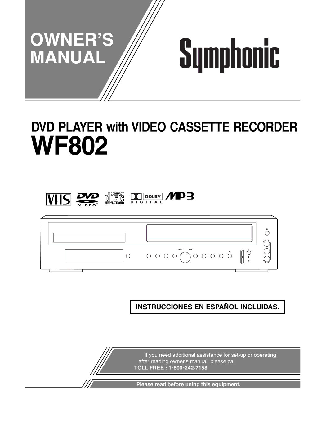 Symphonic WF802 owner manual 