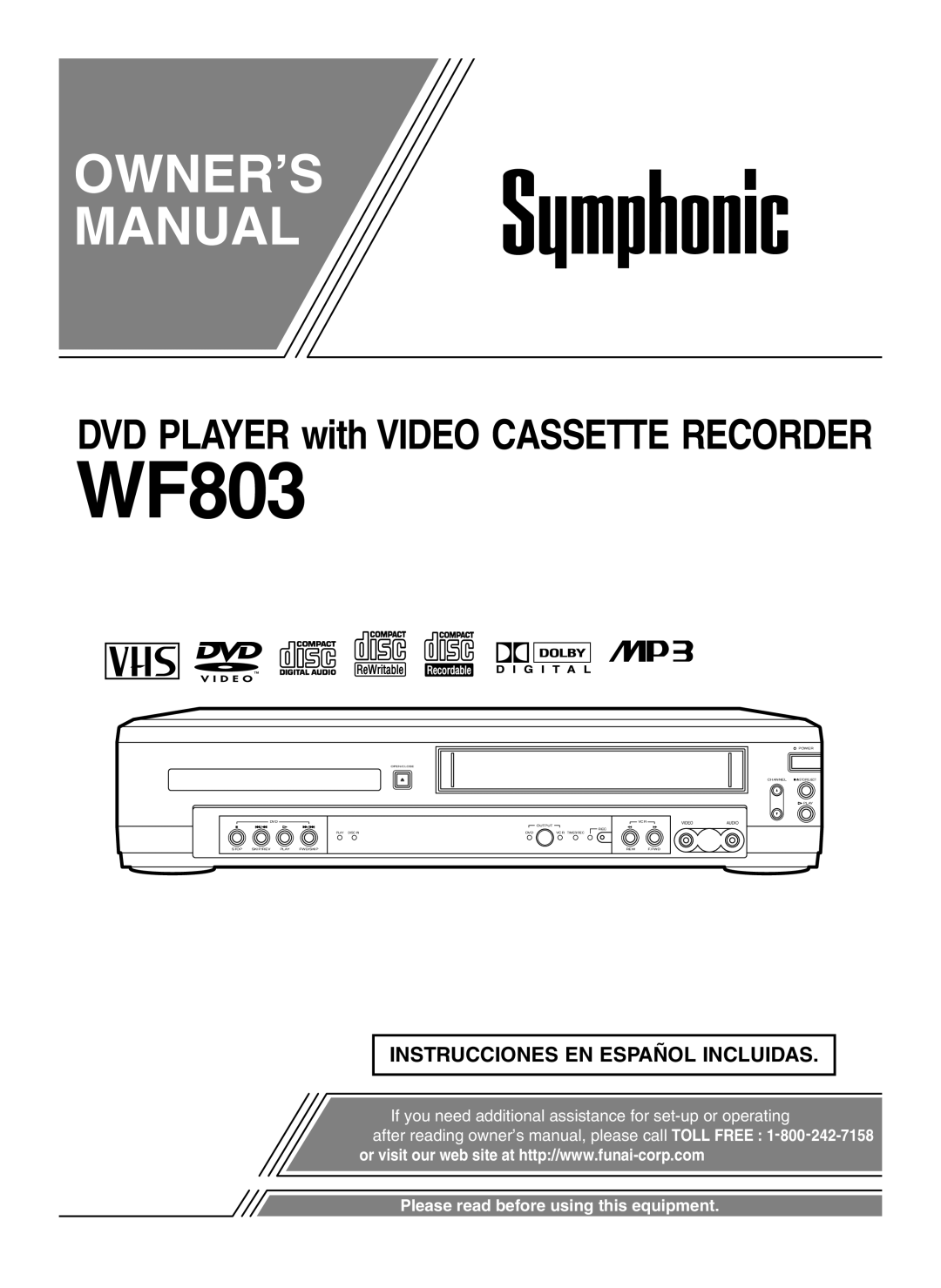 Symphonic WF803 owner manual 