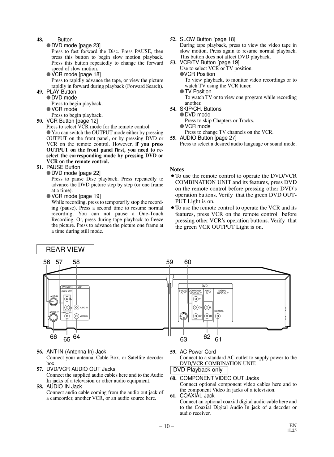 Symphonic WF803 owner manual Press to select VCR mode for the remote control, Use to select VCR or TV position 