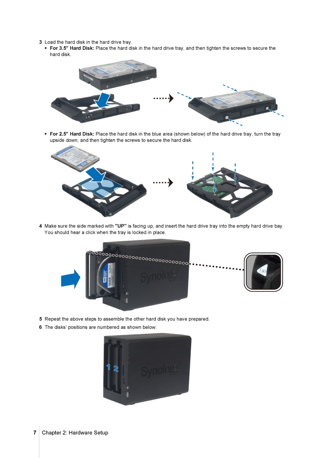 Synology DS213 manual Hardware Setup 