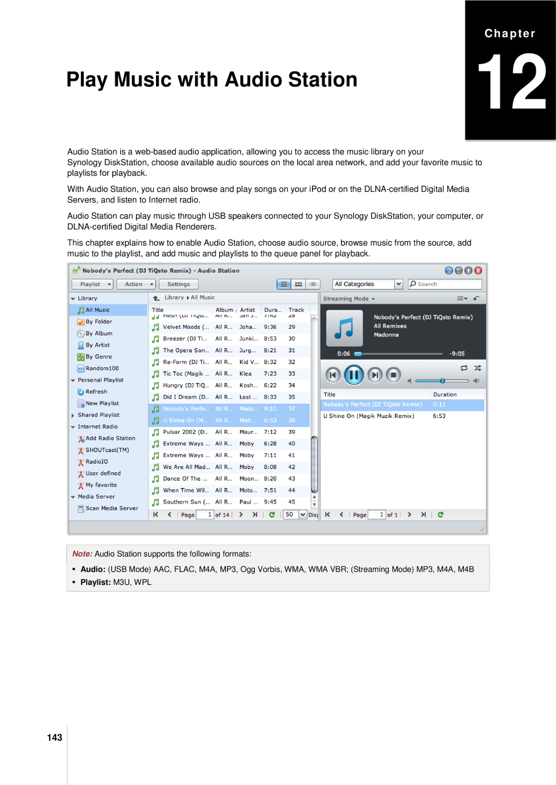 Synology DS411SLIM manual Play Music with Audio Station, 143 