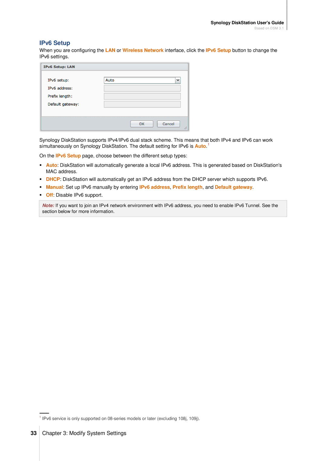 Synology DS411SLIM manual IPv6 Setup 