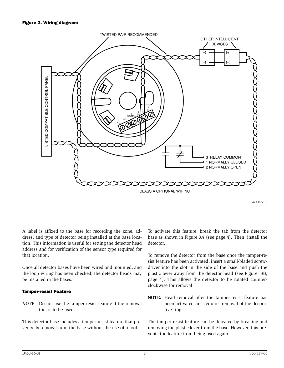 System Sensor B524RB(A), B224RB(A) installation manual Wiring diagram, Tamper-resist Feature 