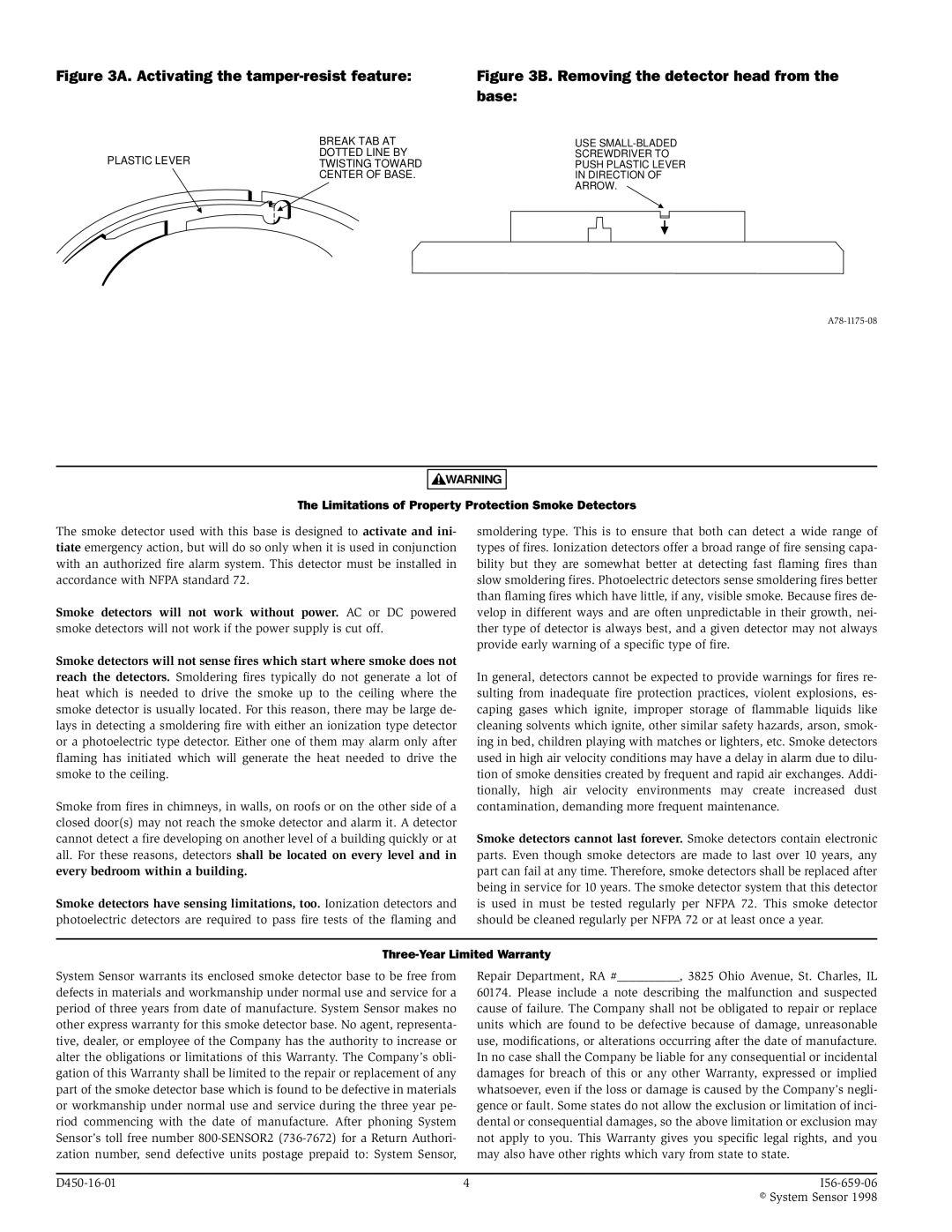 System Sensor B224RB(A), B524RB(A) installation manual Activating the tamper-resist feature 